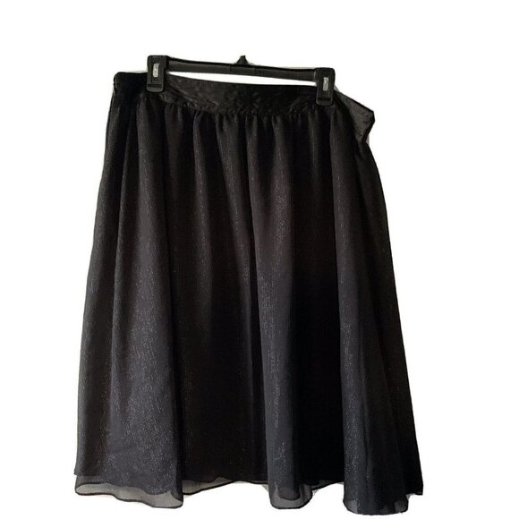 attention womens skirt circle black silver size 14 - Picture 3 of 5